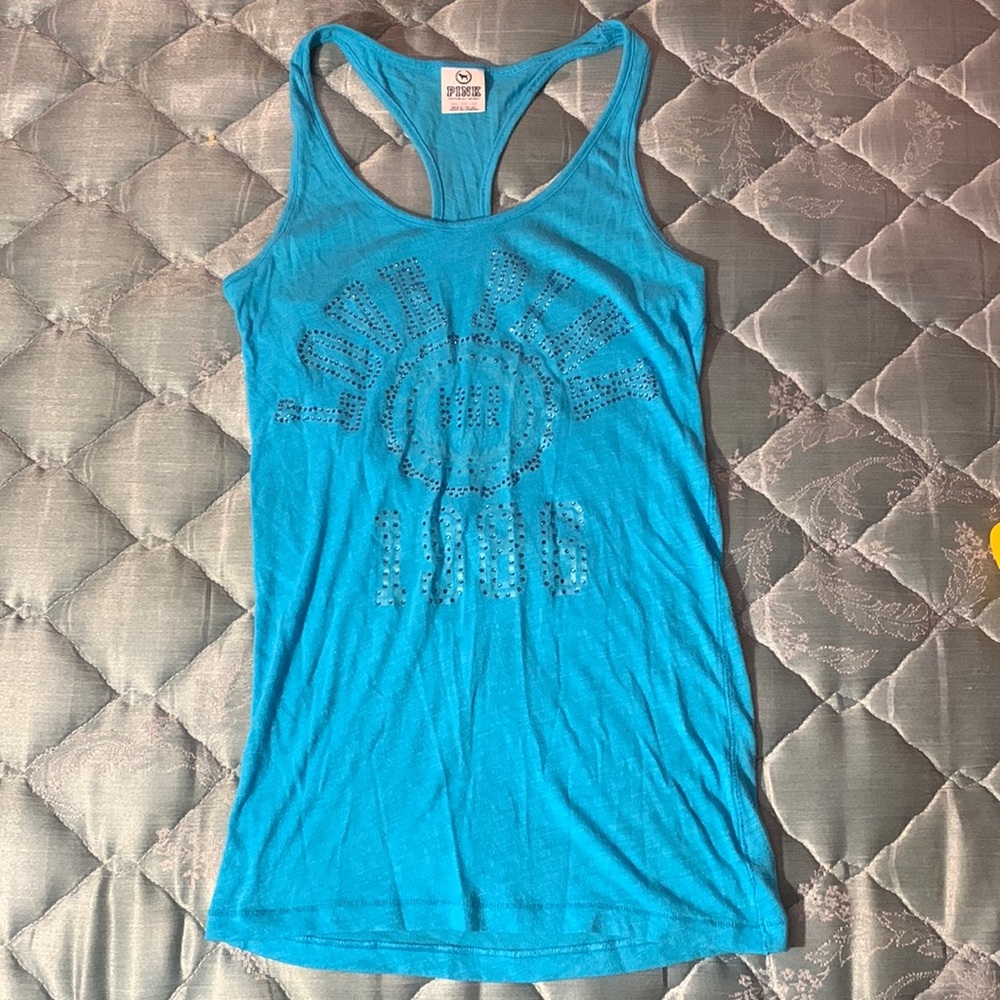 XS, blue with gems PINK victoria’s secret tank top